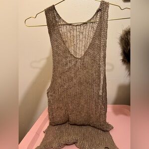 Brown Knit Swim Suit cover up